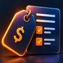 Price tag with a checklist of plan features